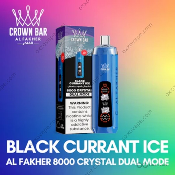 AL FAKHER Crystal 8000 Blackcurrant Ice Geschmack Einweg-Vape – dunkle Beere mit scharfem Menthol
