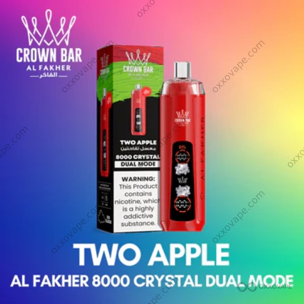 AL FAKHER Crystal 8000 Einweg-Vape mit zwei Apfelgeschmacksrichtungen – eine Shisha-inspirierte Mischung aus grünen und roten Äpfeln