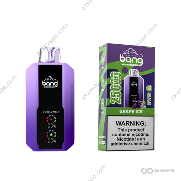Bang 25000 Grape Ice flavor disposable vape bold Concord grape with arctic menthol chill