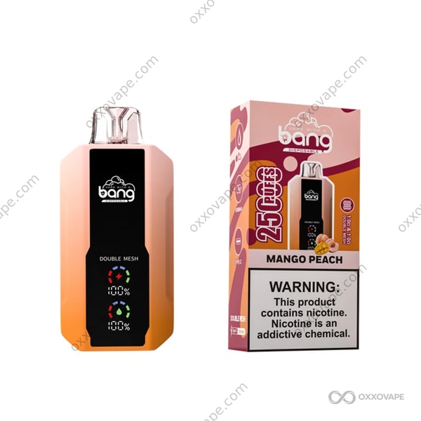 Bang 25000 Mango Peach flavor disposable vape lush tropical golden fruit blend