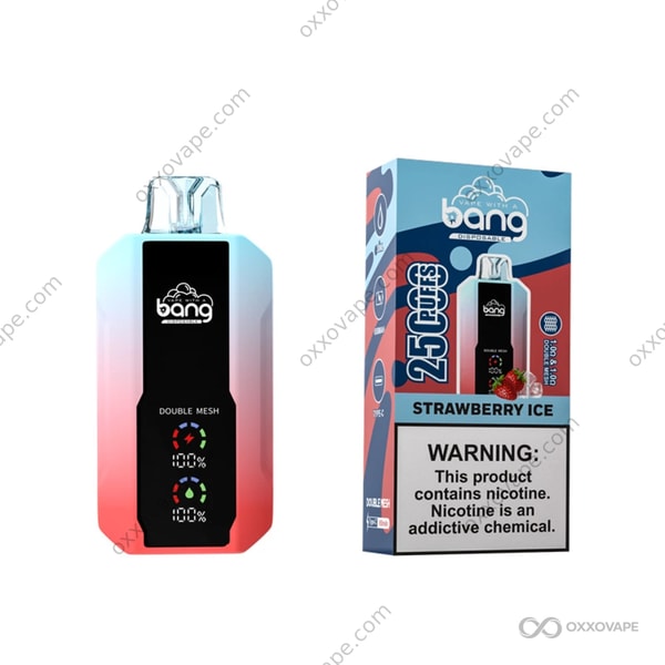 Bang 25000 Strawberry Ice flavor disposable vape cool icy ripe strawberry blend