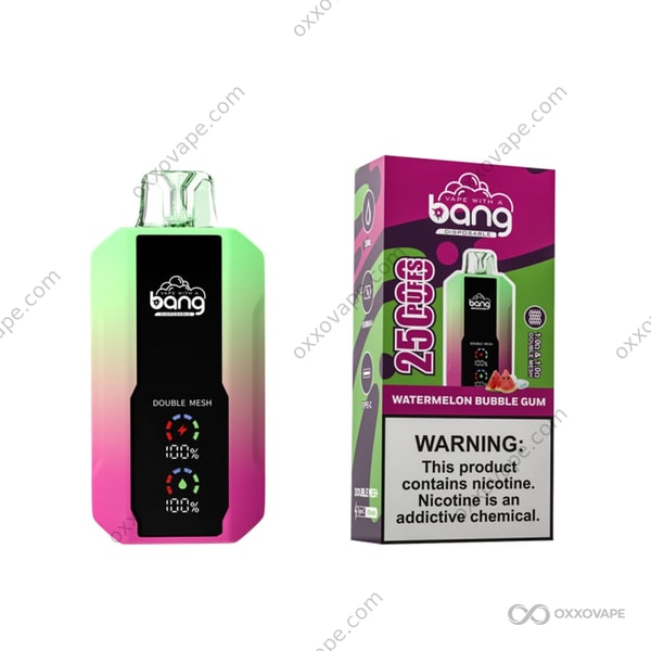 Bang 25000 Watermelon Bubble Gum flavor disposable vape playful sweet candy vape