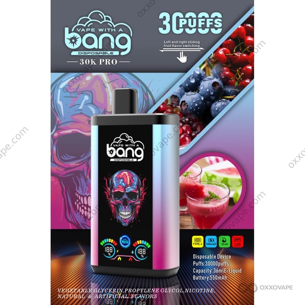 Bang 30000 Pro Blueberry Cherry Cranberry en Watermelon Berry Boom Dual Flavour Vape
