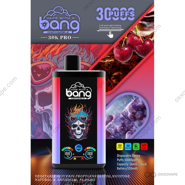 Bang 30000 Pro Grape Ice en Cherry Cola Dual Flavour Vape
