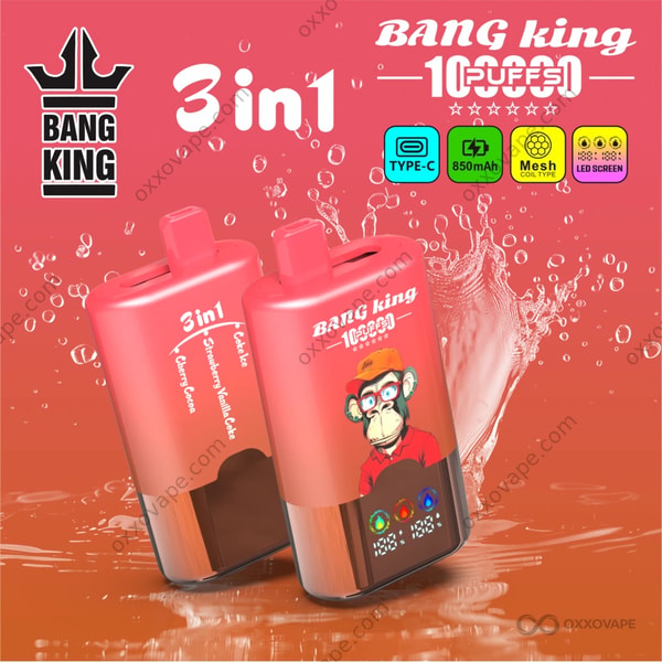 Bang King 100000 Coke Ice Strawberry Vanilla Coke Cherry Cocoa triple flavor vape variant