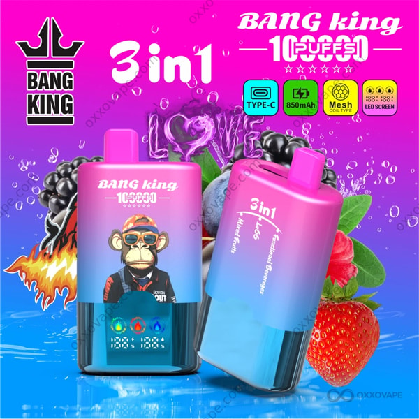 Bang King 100000 Functional Beverages Love 66 Mixed Fruits triple flavor vape variant