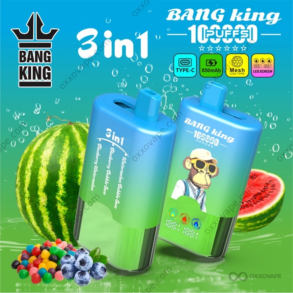 Bang King 100000 Watermelon Bubblegum Blueberry Bubblegum Blueberry Watermelon vape variant