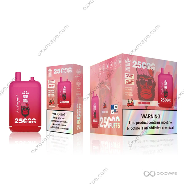 Bang King 25000 Cherry Bomb disposable vape — bold dark cherry with satisfying throat hit