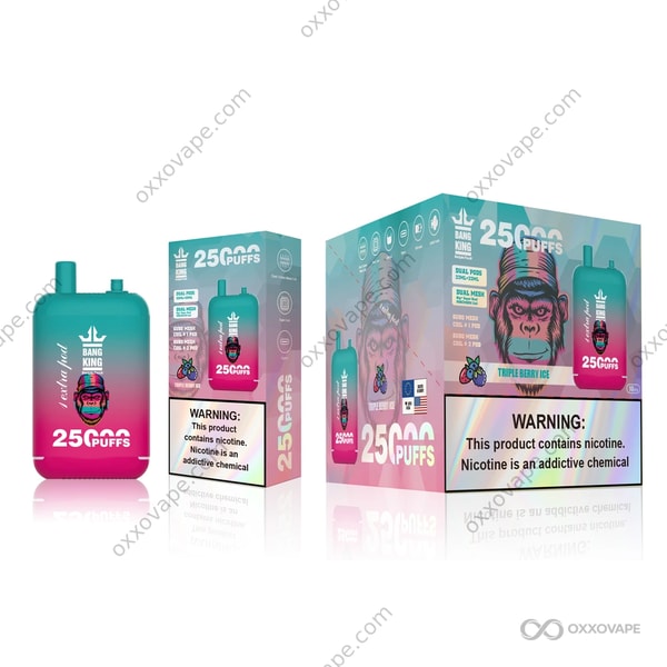 Bang King 25000 Triple Berry Ice disposable vape — blueberry, raspberry and blackberry with menthol