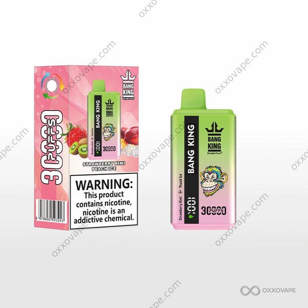 Bang King 30000 Strawberry Kiwi & Peach Ice Dual Flavor Disposable Vape