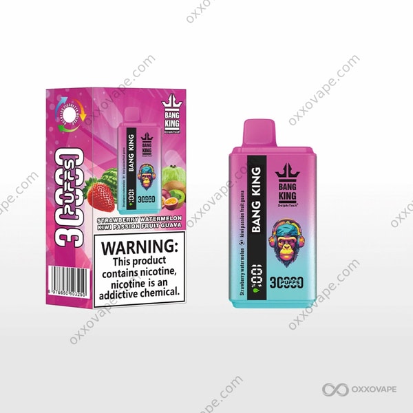Bang King 30000 Strawberry Watermelon & Kiwi Passion Fruit Guava Disposable Vape