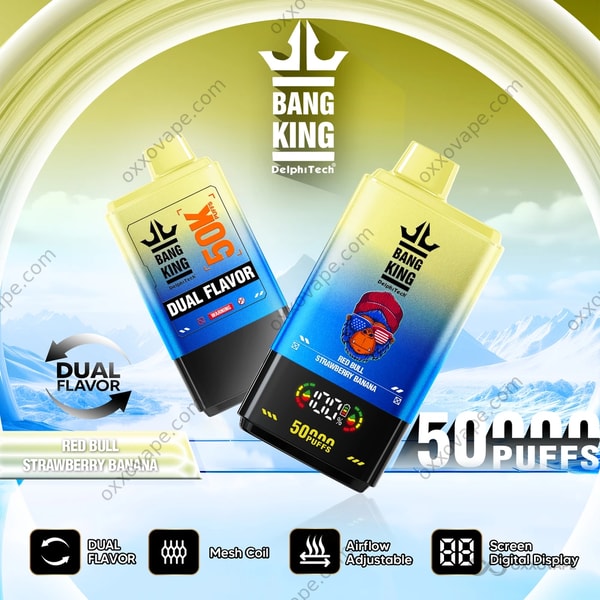 Bang King 50000 Puffs Red Bull and Strawberry Banana Double Flavor Disposable Vape EU
