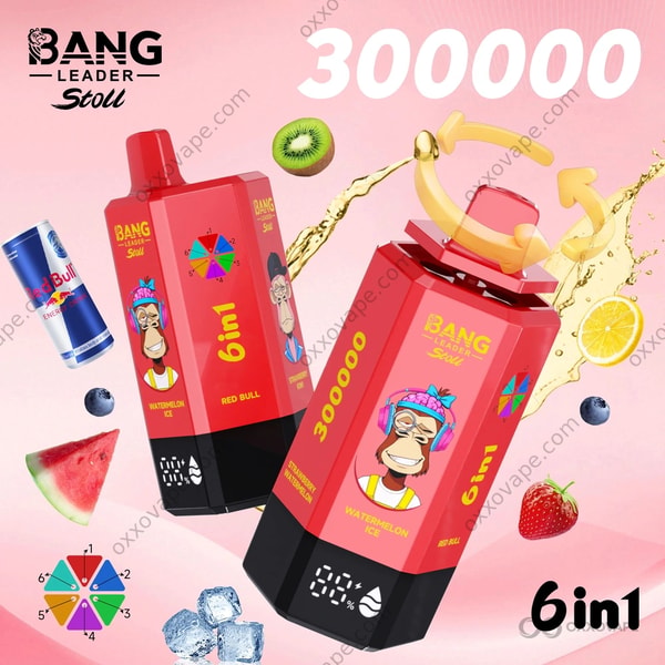 Bang Leader Stoll 300000 Combo 1 Watermelon Ice Red Bull Strawberry Kiwi Blueberry Ice Lemon Lime Strawberry Watermelon