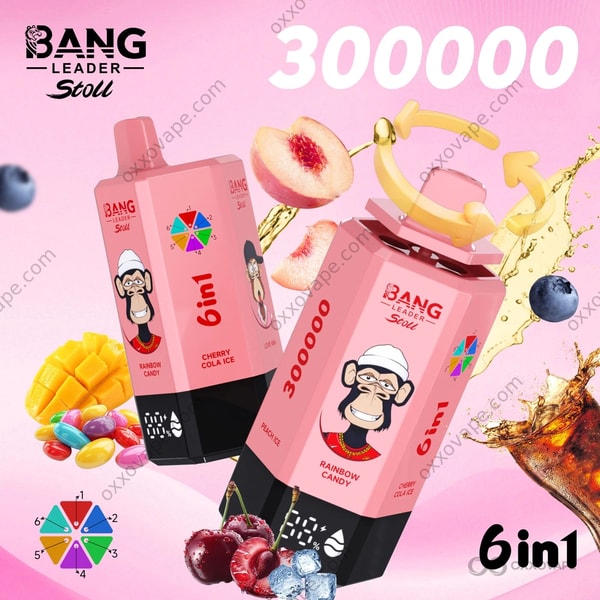 Bang Leader Stoll 300000 Combo 5 Rainbow Candy Cherry Cola Ice Love 666 Mango Ice Blueberry Cotton Candy Peach Ice