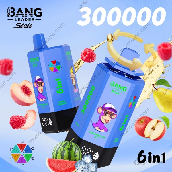 Bang Leader Stoll 300000 Combo 7 Watermelon Ice Mixed Berries Apple Pear Blueberry Mint Summer Time Peach