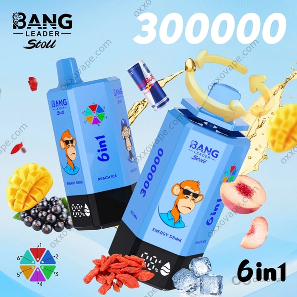 Bang Leader Stoll 300000 Combo 8 Energy Drink Peach Ice Mango Ice Goji Berry Blackcurrant Mamba