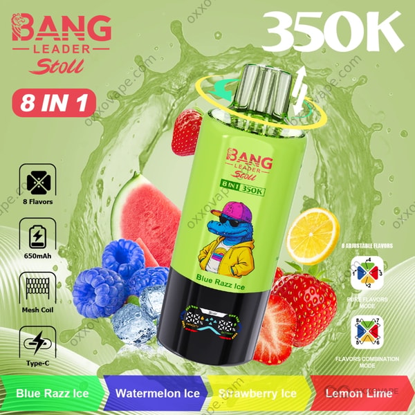 Bang Leader Stoll 350000 Geschmacksrichtung Blue Razz Ice Watermelon Ice Strawberry Ice Lemon Lime
