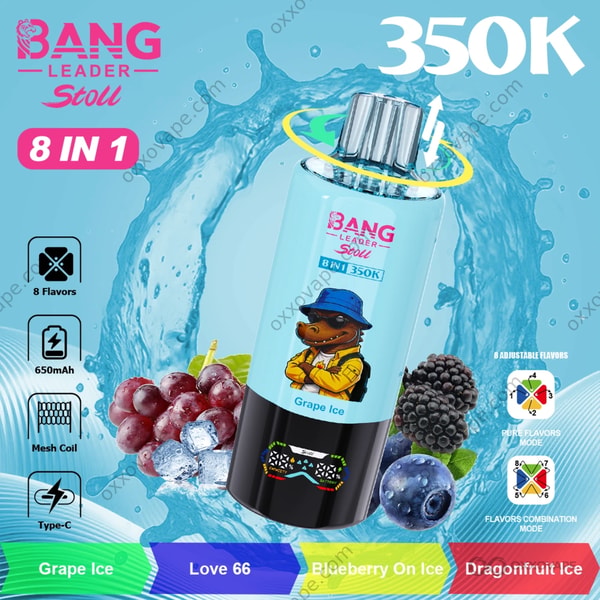 Bang Leader Stoll 350000 Geschmack Grape Ice Love 66 Blueberry On Ice Dragonfruit Ice