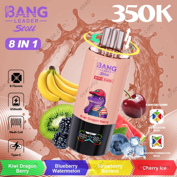 Bang Leader Stoll 350000 Geschmacksrichtung Kiwi Dragon Berry Blueberry Watermelon Strawberry Banana Cherry Ice