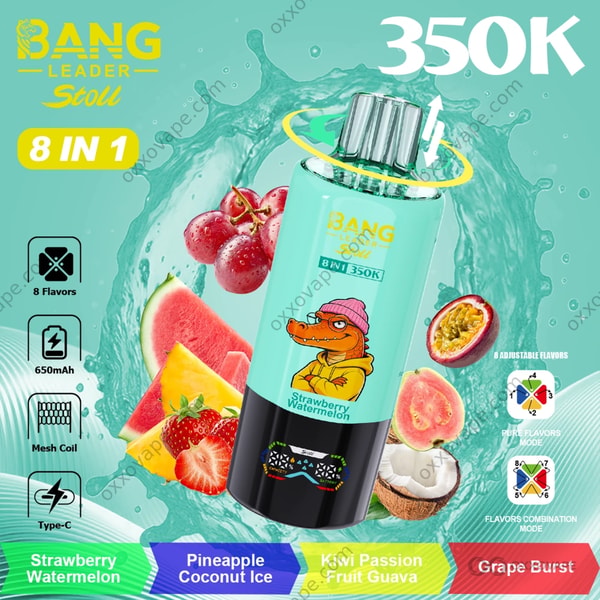 Bang Leader Stoll 350000 flavor Strawberry Watermelon Pineapple Coconut Ice Kiwi Passion Fruit Guava Grape Burst