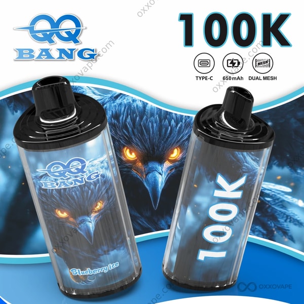 Bang QQBANG 100000 Blueberry Ice flavor 100K puffs glacial menthol disposable vape