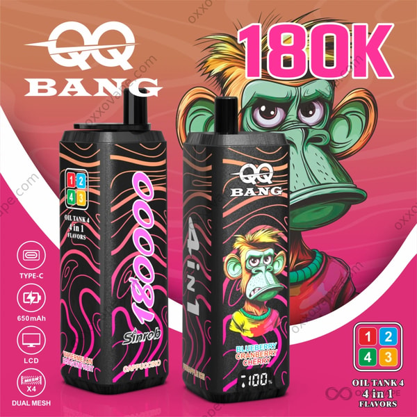 Bang QQBANG 180000 Cappuccino Pineapple Ice Blueberry Cranberry Cherry Watermelon Dragon Fruit