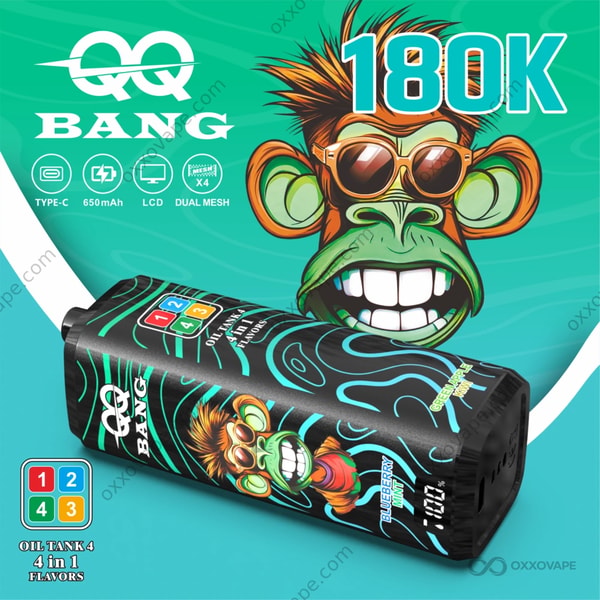 Bang QQBANG 180000 Pineapple Coconut Strawberry Ice Blueberry Mint Green Apple Kiwi Vape