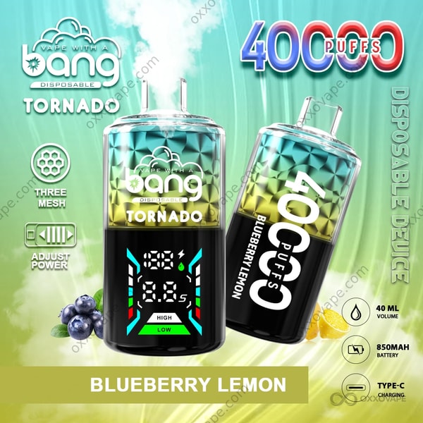 Bang Tornado 40000 Blueberry Lemon flavor — citrus blueberry disposable vape