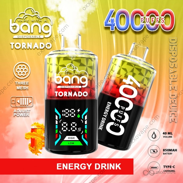 Bang Tornado 40000 Energy Drink flavor — bold effervescent vape disposable