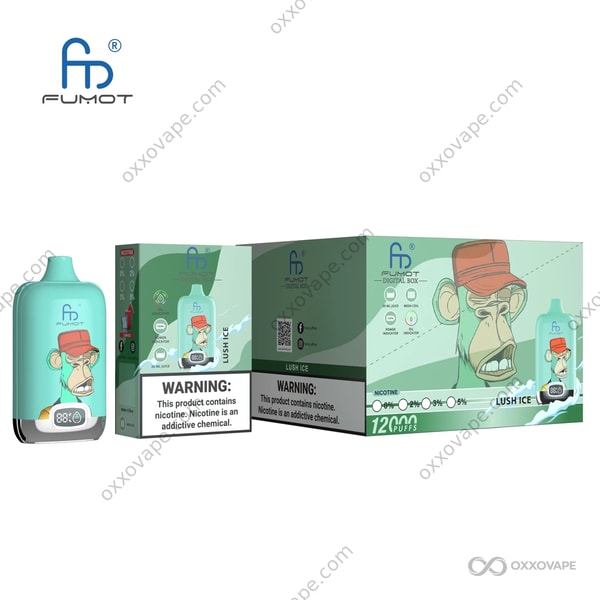 Fumot RandM Digital Box 12000 Lush Ice honeydew melon menthol disposable vape