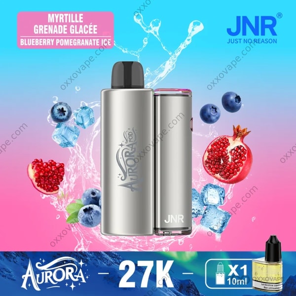 JNR Aurora 27000 Blueberry Pomegranate Ice complex iced fruit vape