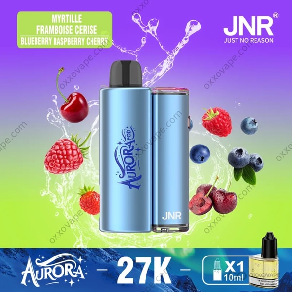 JNR Aurora 27000 Blueberry Raspberry Cherry triple berry vape pod