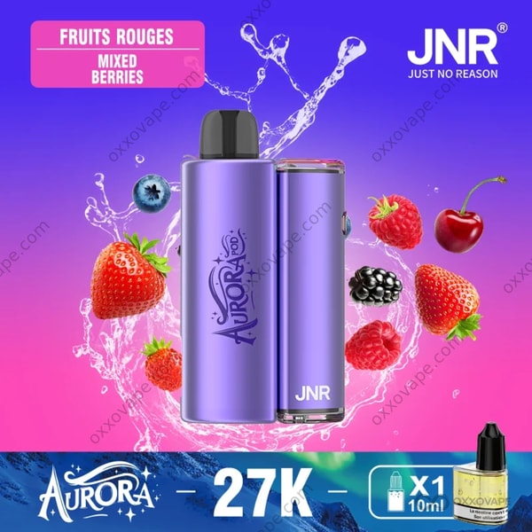 JNR Aurora 27000 Mixed Berries flavor all-day vape pod