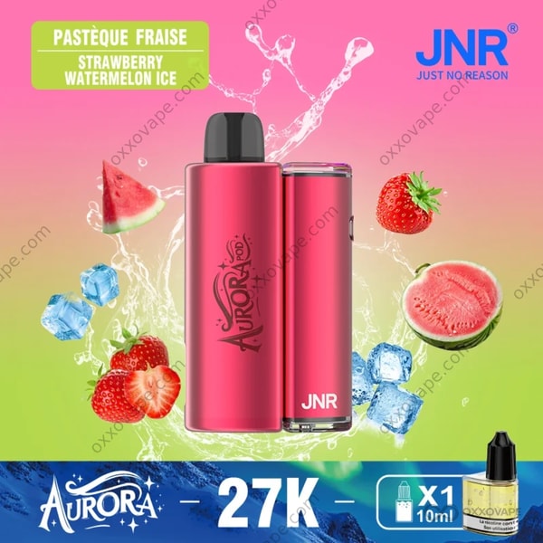 JNR Aurora 27000 Strawberry Watermelon Ice flavor icy disposable vape