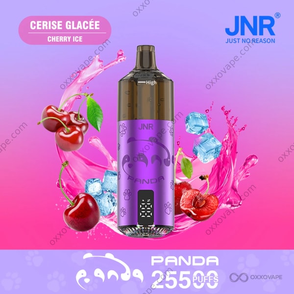 JNR Panda 25500 Cherry Ice Geschmack – Einweg-Vape mit dunkler Kirsche und Menthol