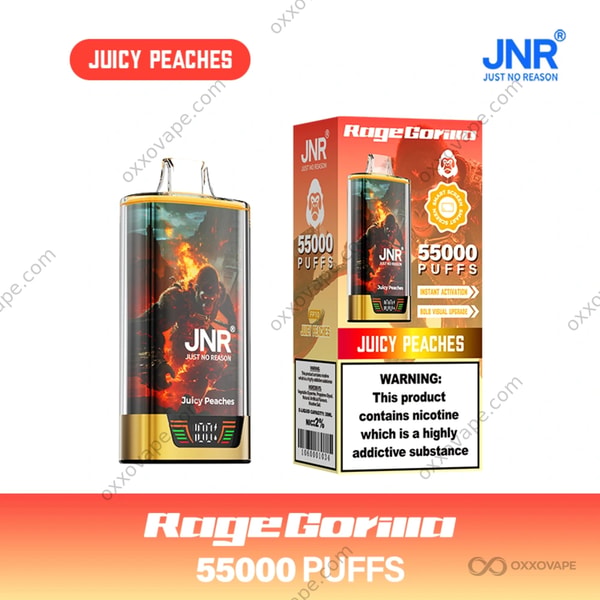 JNR Rage Gorilla 55000 Juicy Peaches Flavor Disposable Vape