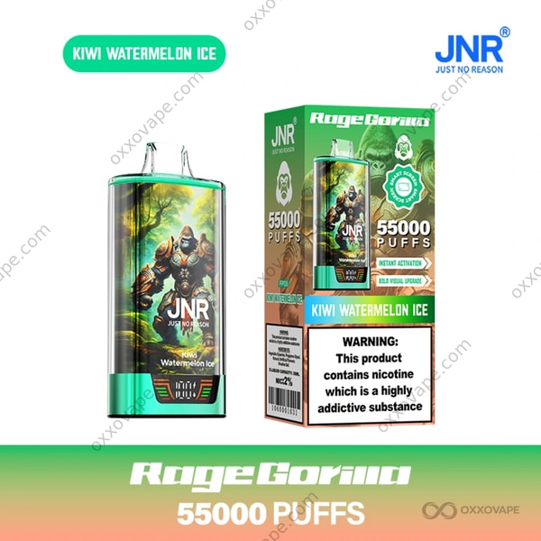 JNR Rage Gorilla 55000 Kiwi Watermelon Ice Flavor Disposable Vape