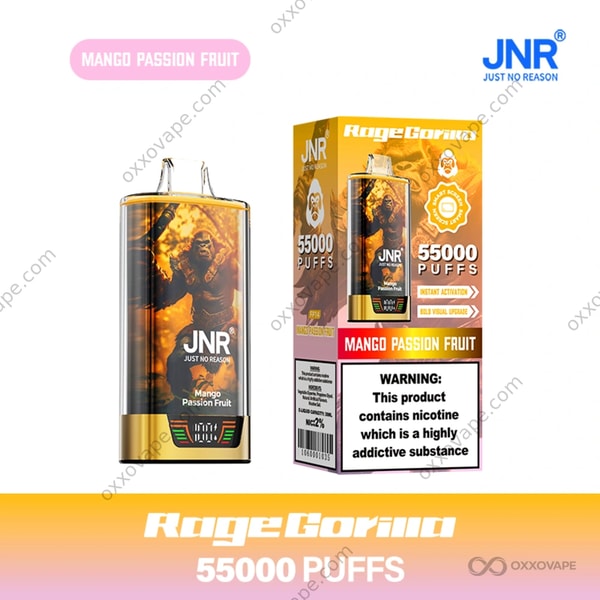 JNR Rage Gorilla 55000 Mango Passion Fruit Flavor Disposable Vape