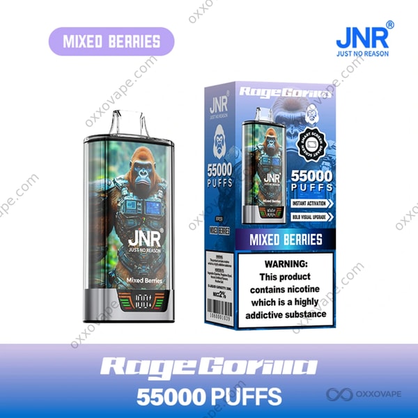 JNR Rage Gorilla 55000 Mixed Berries Flavor Disposable Vape