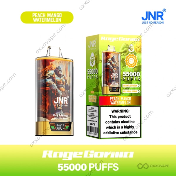 JNR Rage Gorilla 55000 Peach Mango Watermelon Flavor Disposable Vape