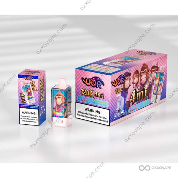 UOR 120000 Puffs Blueberry Ice Peach Ice Rainbow Candy Lemon Sour Orange 4-in-1 disposable vape