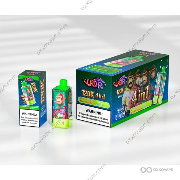 UOR 120000 Puffs Strawberry Mango Watermelon Bubble Gum Red Mojito Love 66 4-in-1 flavor variant