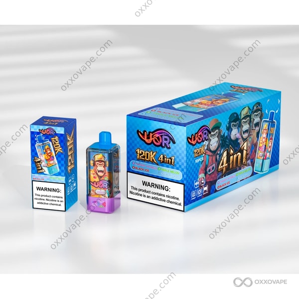 UOR 120000 Puffs Strawberry Watermelon Black Ice Triple Melon Cranberry Grape 4-in-1 flavor