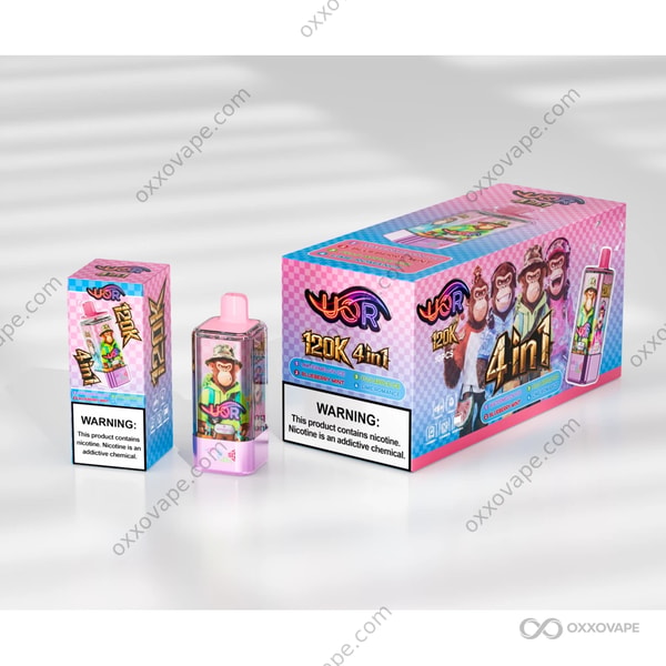 UOR 120000 Puffs Watermelon Ice Blueberry Mint Fuji Apple Ice Lime Romance 4-in-1 flavor combo