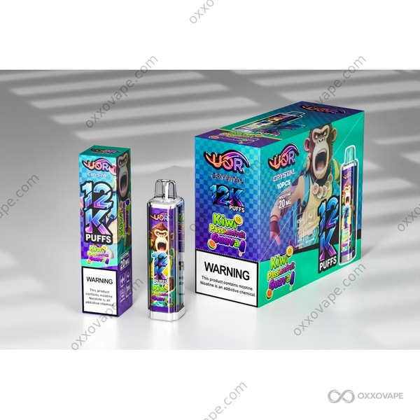 UOR Crystal 12000 Kiwi Passion Fruit Guava Flavour — Exotic Tropical Trio Disposable Vape EU