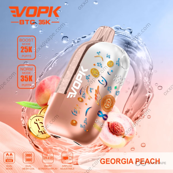 Vopk BTC 35000 Georgia Peach flavor disposable vape 35000 puffs