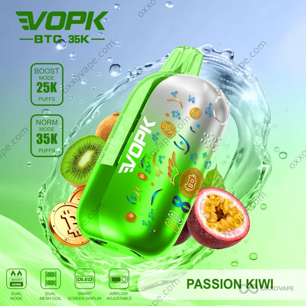Vopk BTC 35000 Passion Kiwi flavor disposable vape 35000 puffs