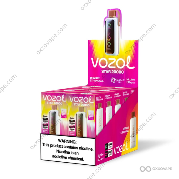 Vozol Star 20000 Dragon Strawnana vape usa e getta aroma di frutta esotica