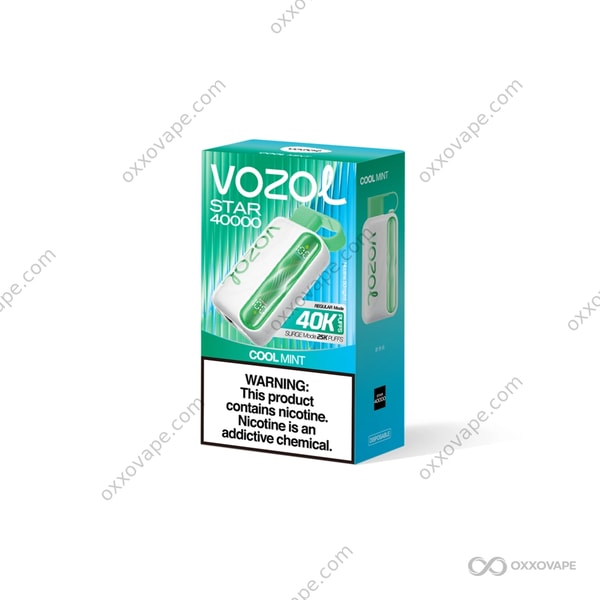 Vozol Star 40000 Cool Mint pure ice menthol flavor disposable vape 40000 puffs EU Warehouse