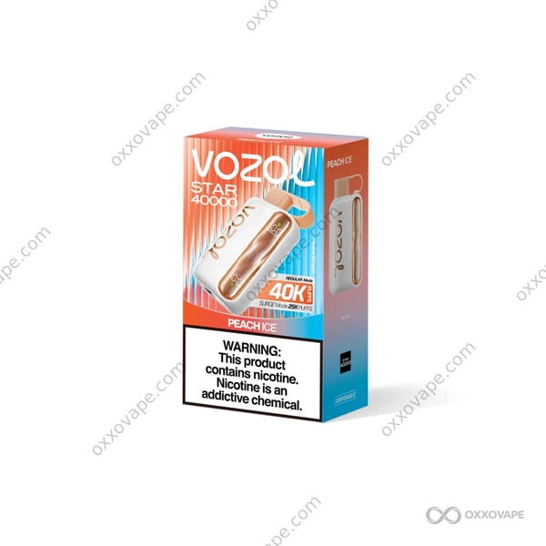 Vozol Star 40000 Peach Ice ripe peach menthol disposable vape 40000 puffs EU stock